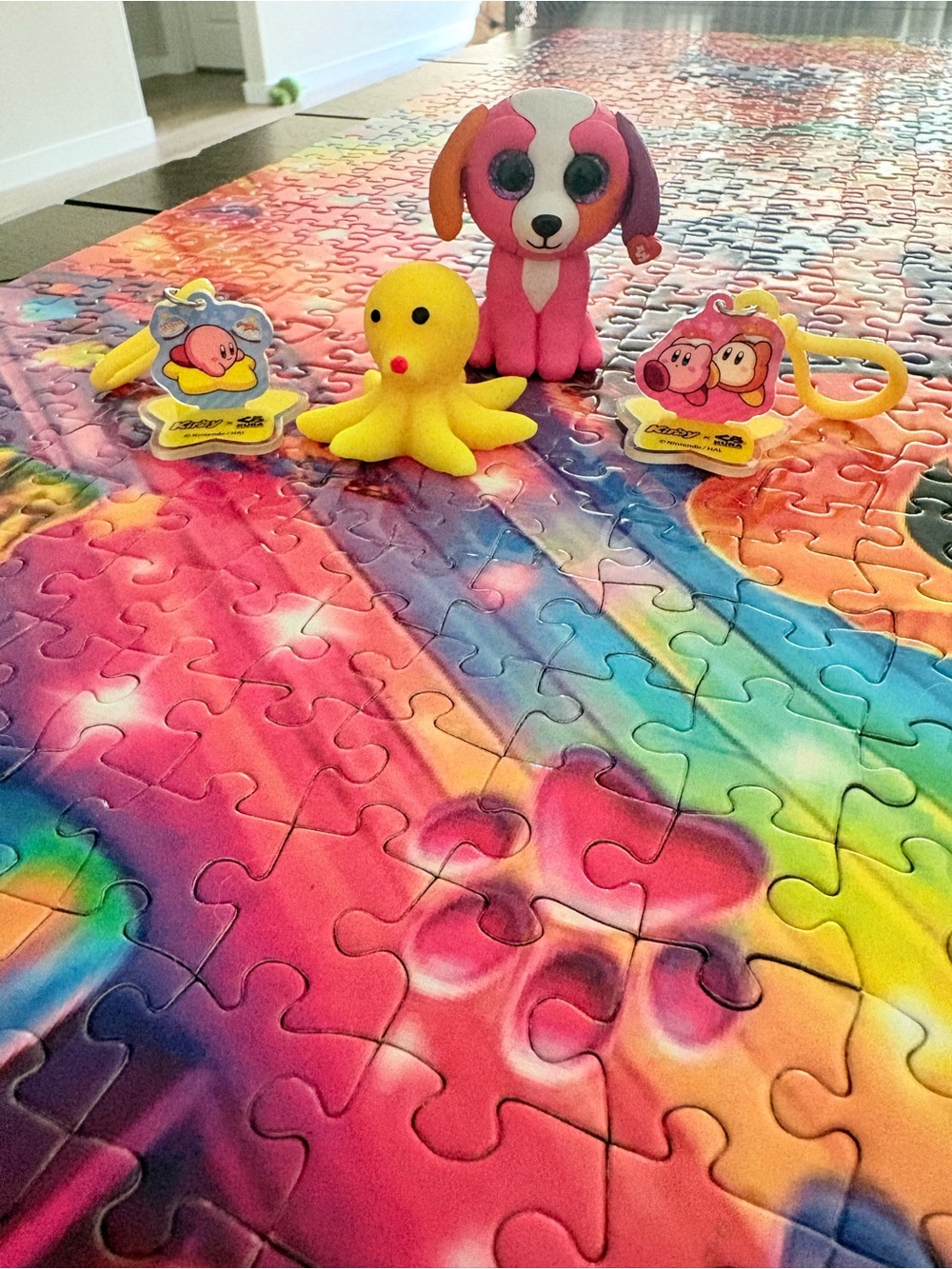 Pink Puppy & Yellow Octopus Key and Card Holder Set